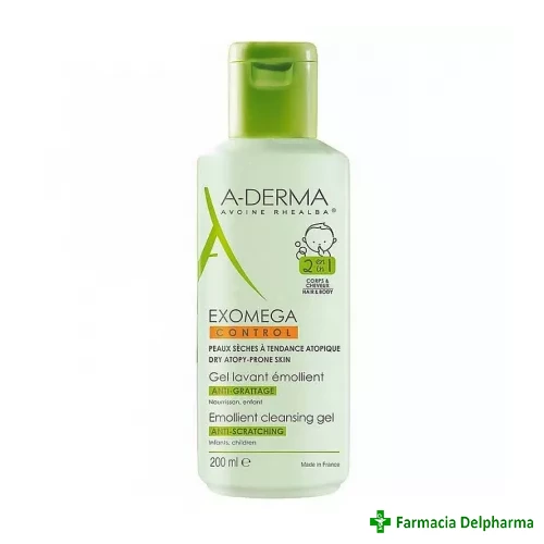 Exomega Control gel 2 in 1 A-derma x 200 ml, Pierre Fabre